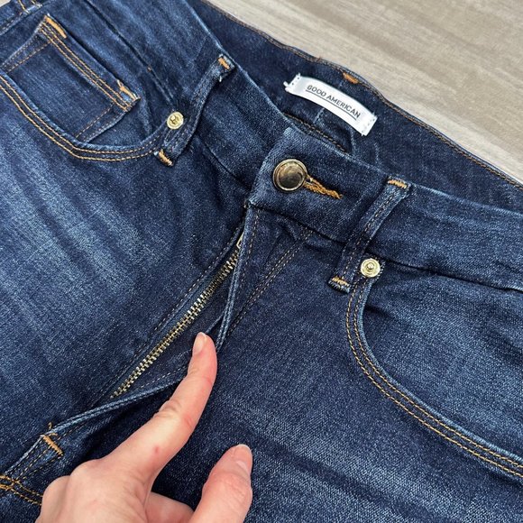 Good American Good Waist High-Rise Slimming Stretch Denim Jeans in BLUE188 Sz 30 - Picture 4 of 13